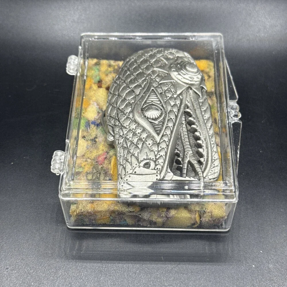 New Vintage 1997 GAP Rattlesnake Snake Head Fine Pewter Belt Buckle USA
